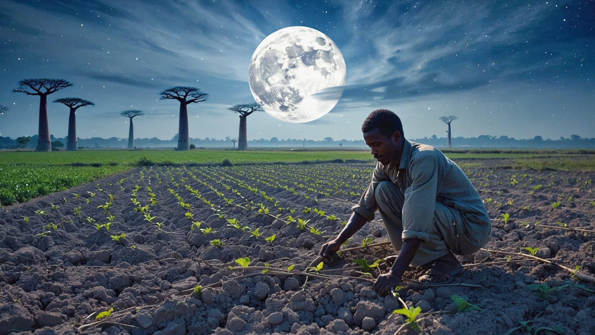 Farming under moonlight